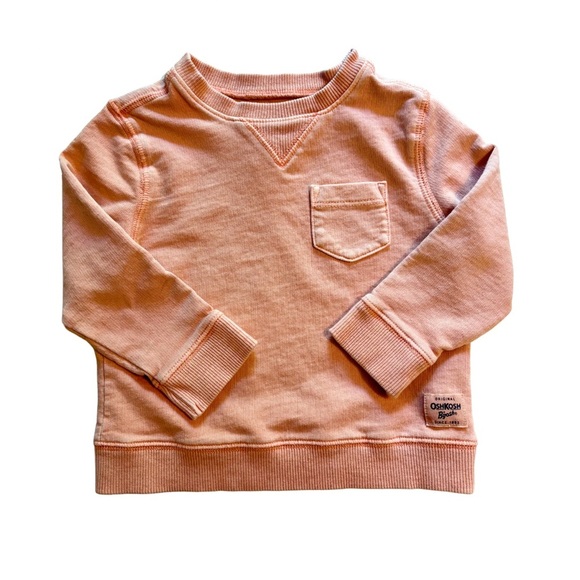 OshKosh B'gosh Orange Sweatshirt with Ribbed Cuffs - Picture 1 of 4